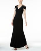 Calvin Klein Crepe Cold-shoulder Gown