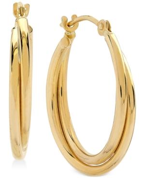 Polished Double Hoop Earrings In 10k Gold