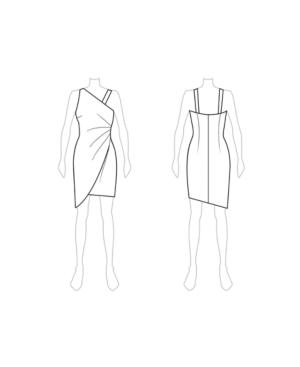 Fame And Partners Asymmetrical Shoulder-strap Satin Dress