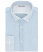 Calvin Klein Men's X Extra-slim Fit Stretch Performance Blue Stripe Dress Shirt