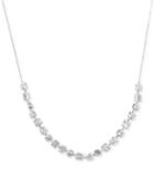Carolee Silver-tone Crystal Slider Necklace