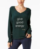 Peace Love World Give Good Energy Graphic-print Sweatshirt