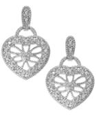 Victoria Townsend Sterling Silver Diamond Accent Heart Drop Earrings