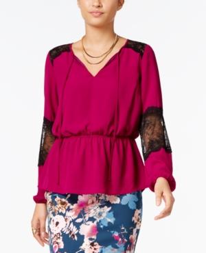 Thalia Sodi Lace-trim Peasant Top, Only At Macy's