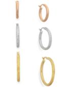 Tri-tone Three-hoop Set In 14k Gold Vermeil