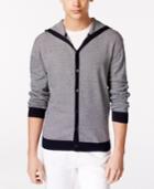 Ryan Seacrest Distinction Striped Button-front Hoodie Cardigan, Only At Macy's