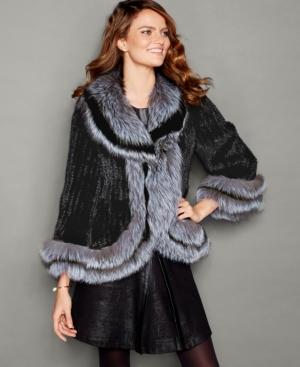 The Fur Vault Fox-fur-trim Knitted Mink Fur Jacket