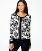 Charter Club Printed Embellished Cardigan, Only At Macy's