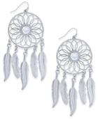 Thalia Sodi Silver-tone Crystal Dreamcatcher Drop Earrings, Created For Macy's