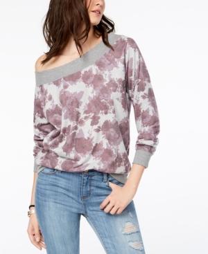 American Rag Juniors' Printed One-shoulder Sweatshirt, Created For Macy's