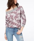 American Rag Juniors' Printed One-shoulder Sweatshirt, Created For Macy's