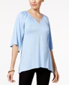 Cable & Gauge Elbow-sleeve Keyhole Top