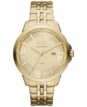 Ax Armani Exchange Men's Copeland Gold-tone Stainless Steel Bracelet Watch 44mm Ax2267