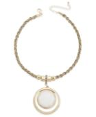Inc International Concepts Gold-tone Faux Suede Braided Pendant Necklace, Only At Macy's