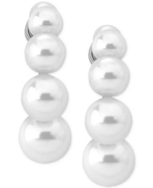 Marjorica Sterling Silver Graduated Imitation Pearl Drop Earrings