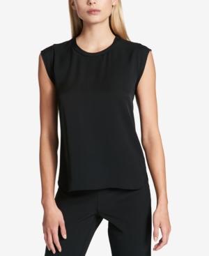 Dkny Silk Cap-sleeve Top