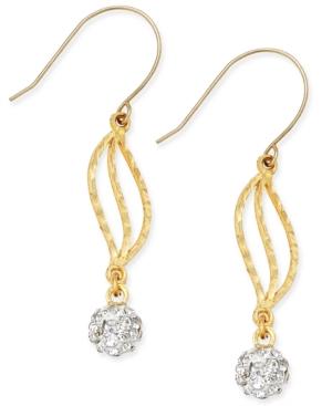 Cubic Zirconia Fireball Drop Earrings In 10k Gold