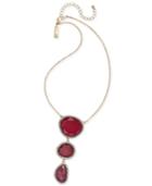 Inc International Concepts Gold-tone Large Triple Stone Lariat Necklace, Only At Macy's