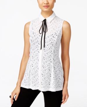 Eci Lace Tie-neck Swing Blouse