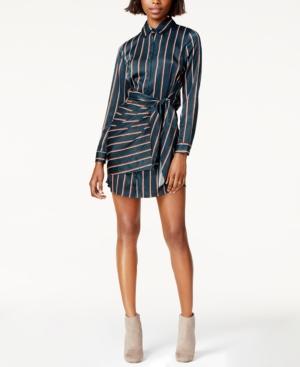 J.o.a. Striped Tie-front Shirtdress
