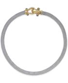 Rounded Mesh Collar Necklace In Sterling Silver And 14k Gold Over Sterling Silver
