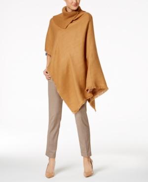 Anne Klein Woven Turtleneck Poncho