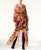 Inc International Concepts Cold-shoulder Printed Maxi Dress, Only At Macy's