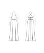 Customize: Dual Skirt Slits - Fame And Partners Printed Halter Dress With Dual Skirt Slit