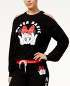 Disney Juniors' Never Basic Minnie Mouse Cold-shoulder Sweatshirt