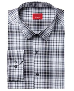 Alfani Men's Slim-fit Stretch Tonal Optic Plaid Dress Shirt, Created For Macy's