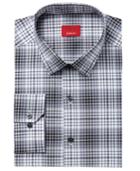 Alfani Men's Slim-fit Stretch Tonal Optic Plaid Dress Shirt, Created For Macy's