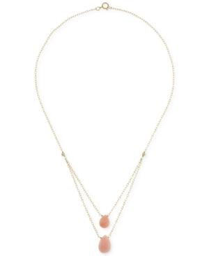 Pink Opal (7 Ct. T.w.) Two-row Pendant Necklace In 18k Gold Over Sterling Silver
