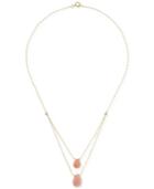Pink Opal (7 Ct. T.w.) Two-row Pendant Necklace In 18k Gold Over Sterling Silver