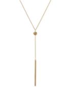 Polished Bar And Bead Lariat Necklace In 14k Gold, 17 + 1 Extender