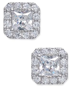 Certified Diamond Square Stud Earrings (1-1/2 Ct. Tw.) In 18k White Gold