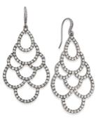 Inc International Concepts Silver-tone Crystal Scalloped Chandelier Earrings, Created For Macy's