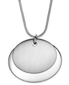 Charter Club Silver-tone Oval Pendant Necklace