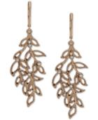 Lonna & Lilly Gold-tone Pave Leaf Chandelier Earrings