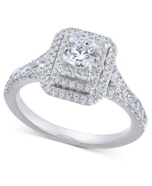 Diamond Elevated Halo Engagement Ring (1 Ct. T.w.) In 14k White Gold