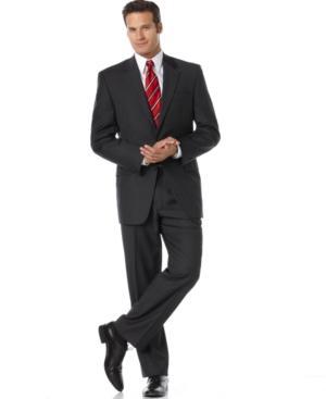 Lauren By Ralph Lauren Suit 2-button Grey Stripe Wool