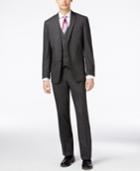 Kenneth Cole Reaction Men's Medium Gray Sharkskin Vested Slim-fit Suit