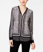 Inc International Concepts Printed Zip-up Top, Created For Macy's
