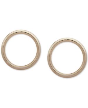Dkny Gold-tone Circle Stud Earrings