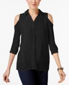 Ny Collection Petite Cold-shoulder Blouse