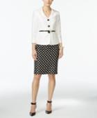 Le Suit Three-button Polka-dot Skirt Suit