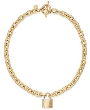 Michael Kors Gold-tone Padlock Link Necklace