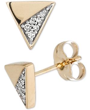 Elsie May Diamond Accent Triangle Stud Earrings In 14k Gold
