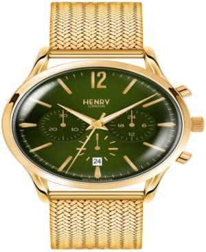 Henry London Chiswick Gents 41mm Gold Stainless Steel Mesh Bracelet Strap Watch With Gold Stainless Steel Casing
