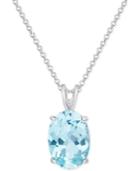 Blue Topaz Pendant Necklace (7-3/8 Ct. T.w.) In Sterling Silver