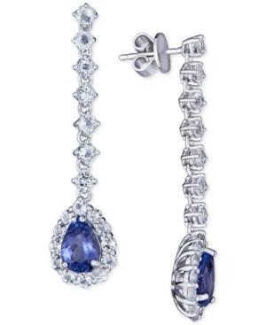 Tanzanite (3 Ct. T.w.) & White Topaz (2 Ct. T.w.) Drop Earrings In Sterling Silver